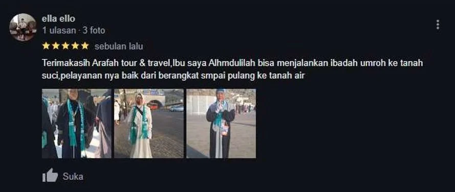 testimoni 1 umroh blitar arafah tour