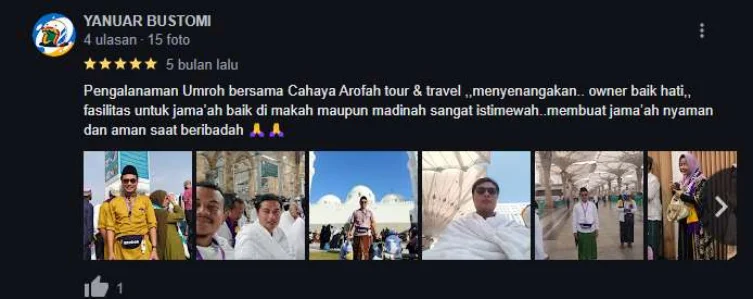 testimoni 2 umroh blitar arafah tour