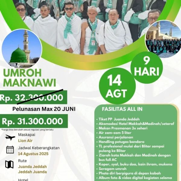 umroh maknawi(agustus) umroh blitar arafah tour